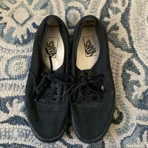 Black/black Vans Authentic shoes size 9W/7.5M